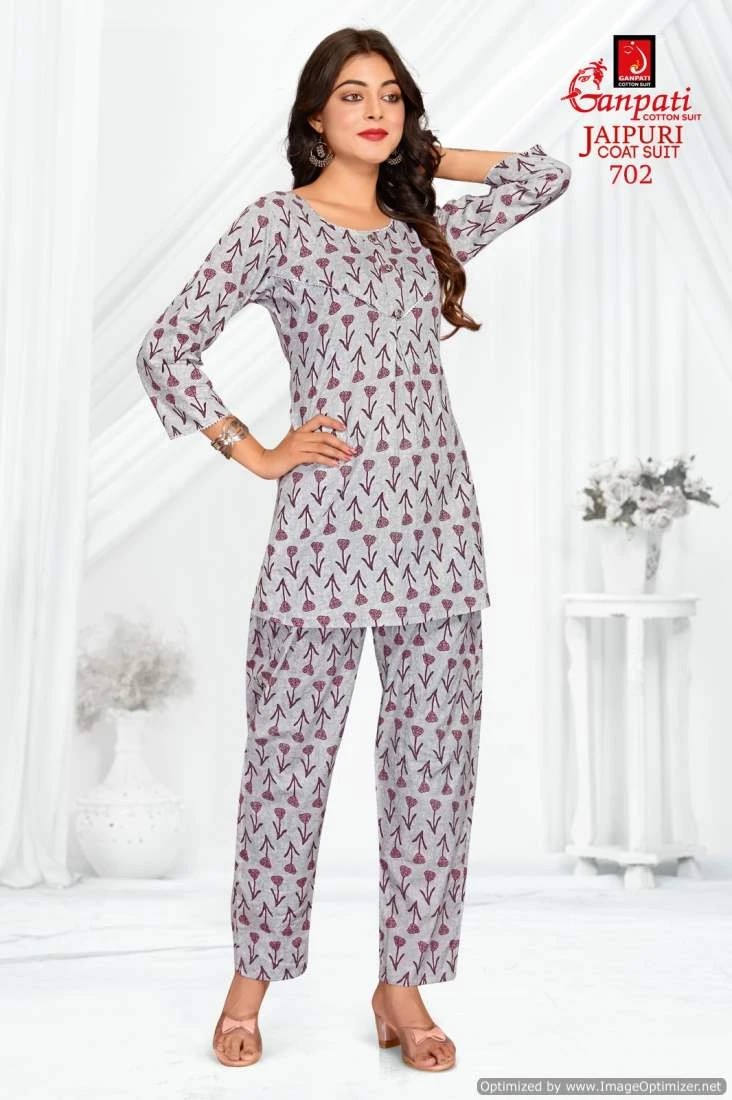 Ganpati Jaipuri Vol 7 Cotton Wholesale Kurti with Pant Catalog — Wholesale Kurtis, Ganpati wholesale from Surat - Gallery Image 8
